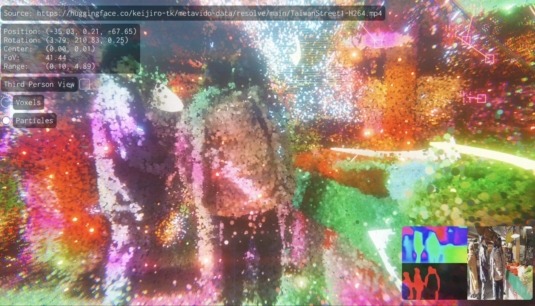 MetavidoVFX demo showcasing real-time particle effects with WebGPU